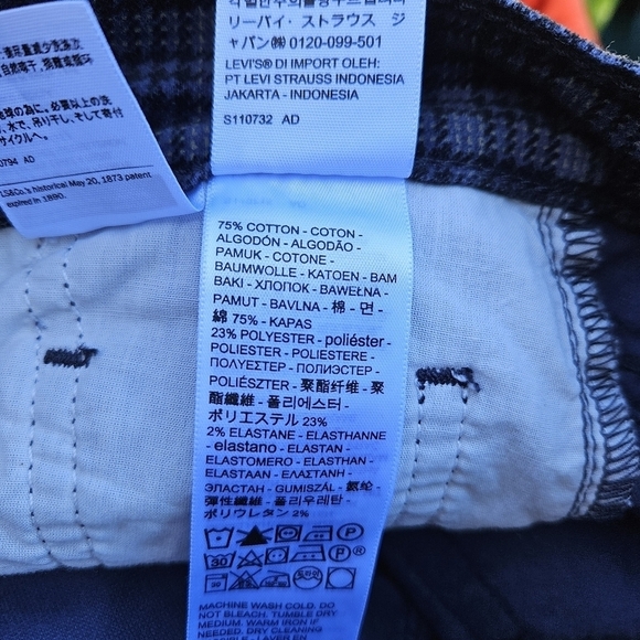 Levis Ribcage Straight Ankle Velvet Jeans Luxe Bethany 0113 W26 L27 plaid - Picture 10 of 13